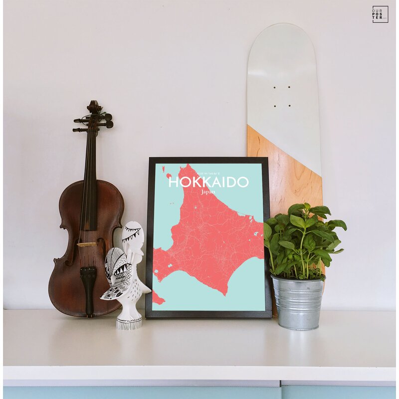 OurPoster Com Hokkaido City Map On Paper Print Wayfair   Hokkaido City Map On Paper Print 